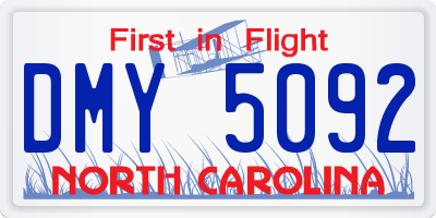 NC license plate DMY5092