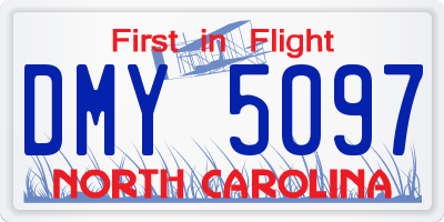 NC license plate DMY5097
