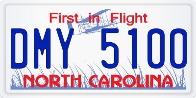 NC license plate DMY5100