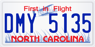 NC license plate DMY5135