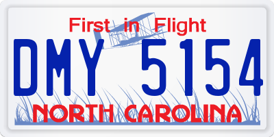 NC license plate DMY5154