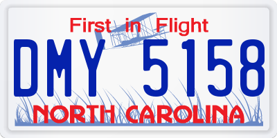 NC license plate DMY5158