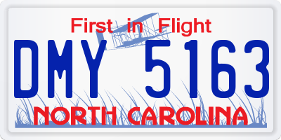 NC license plate DMY5163