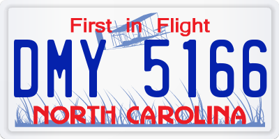 NC license plate DMY5166