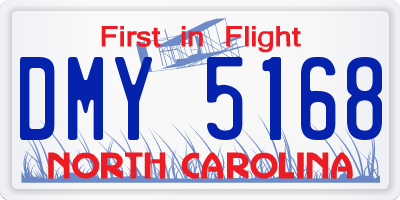 NC license plate DMY5168