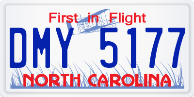 NC license plate DMY5177