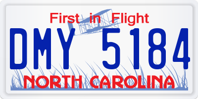 NC license plate DMY5184