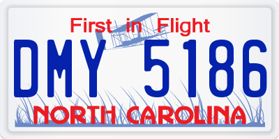 NC license plate DMY5186