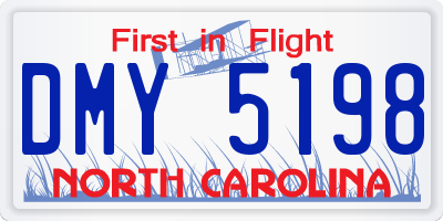 NC license plate DMY5198