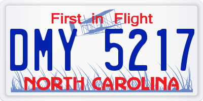 NC license plate DMY5217