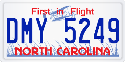 NC license plate DMY5249