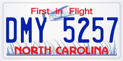 NC license plate DMY5257