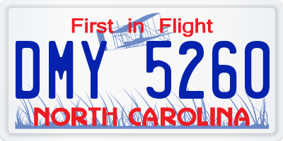 NC license plate DMY5260