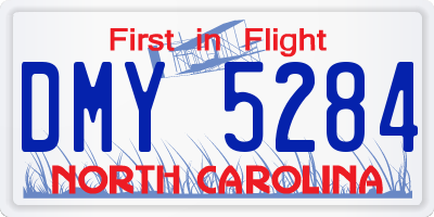 NC license plate DMY5284