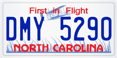NC license plate DMY5290
