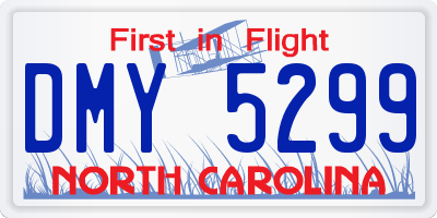 NC license plate DMY5299