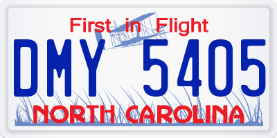 NC license plate DMY5405
