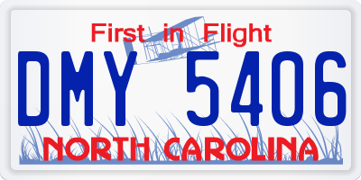 NC license plate DMY5406