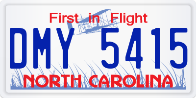 NC license plate DMY5415