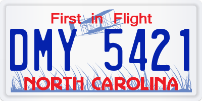 NC license plate DMY5421