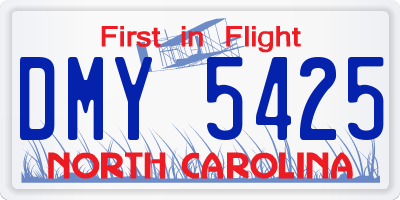 NC license plate DMY5425