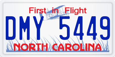 NC license plate DMY5449
