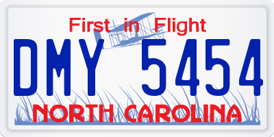 NC license plate DMY5454