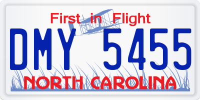 NC license plate DMY5455