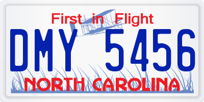 NC license plate DMY5456