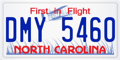 NC license plate DMY5460