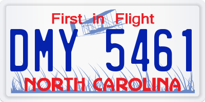 NC license plate DMY5461