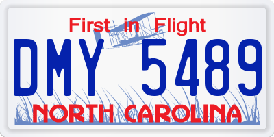 NC license plate DMY5489