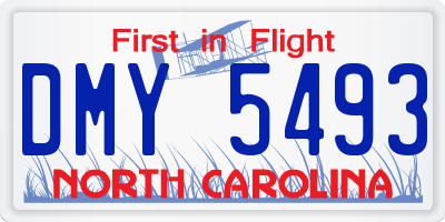NC license plate DMY5493