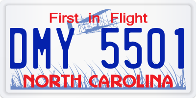 NC license plate DMY5501