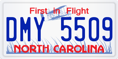 NC license plate DMY5509