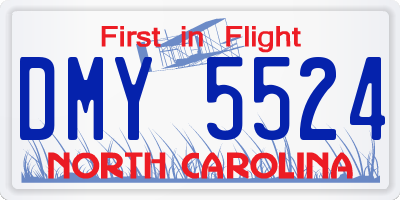 NC license plate DMY5524