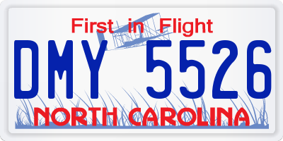 NC license plate DMY5526