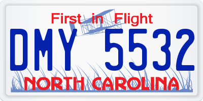 NC license plate DMY5532