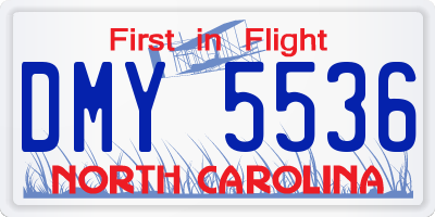 NC license plate DMY5536