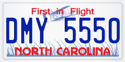 NC license plate DMY5550