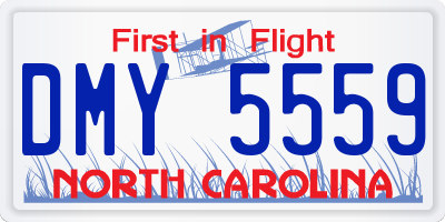 NC license plate DMY5559
