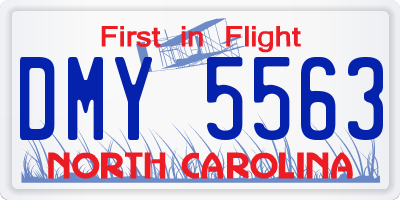NC license plate DMY5563