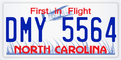 NC license plate DMY5564