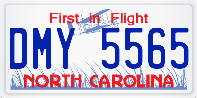 NC license plate DMY5565