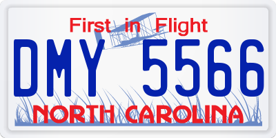 NC license plate DMY5566