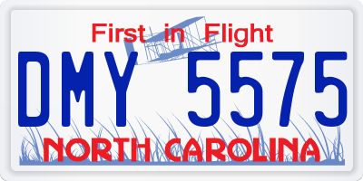 NC license plate DMY5575