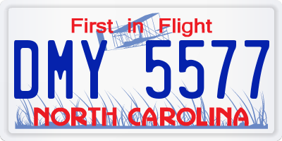NC license plate DMY5577