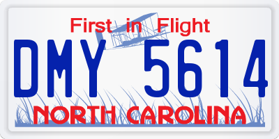 NC license plate DMY5614