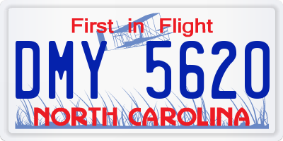 NC license plate DMY5620