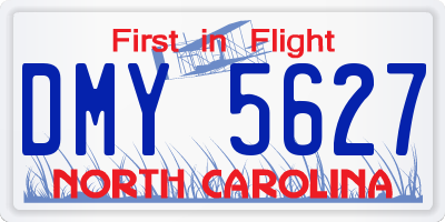 NC license plate DMY5627